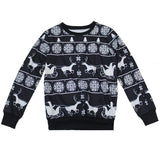Women Christmas Elk Snowflake Long Sleeve Pullover Sweatshirt Blouse Clothes