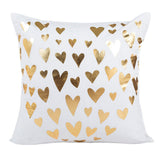 Gold Foil Printing Pillow Case Sofa Waist Throw Cushion Cover Home Decor