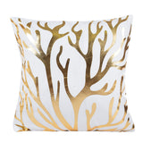 Gold Foil Printing Pillow Case Sofa Waist Throw Cushion Cover Home Decor
