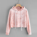 Womens Long Sleeve Hoodie Sweatshirt Jumper Hooded Pullover Tops Velvet Blouse
