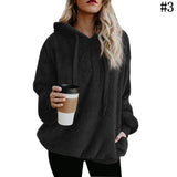 Women Winter Warm Plush Hooded Hoodies Plus Size Loose Casual Solid Color Jacket Pullovers